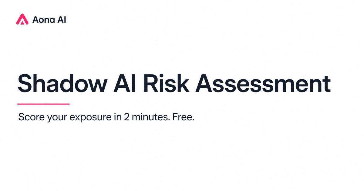 Shadow Rrisk Shadow AI Risk Assessment: Score Your Exposure (Free) | Aona AI